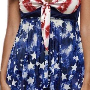 Patriotic Star and Stripe Swimsuit Set
